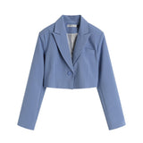 Autumn Blazer Sets Women Two Piece Outfits Long Sleeve Short Coat Crop Jacket and Long Suit Pants 2 Pieces Ensemble