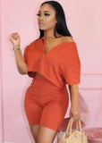 Crop Top and High Waist Shorts 2 Piece