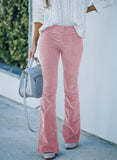 Autumn And Winter Women's Solid Color High Waist Repair Micro-Trumpet Trousers Cord Velvet Tight Waist Casual