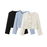 New Coarse Spinning Round Collar With Small Fragrant Short Coat