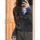 Gray Wave Point High-Waisted Hip Half-Dress Woman 2025 Autumn New Niche Temperament Thin A Word Short