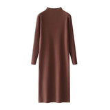 And Winter With Coat Sweater Dress Women Loose Fashion With Medium And Long Bottoming Over The Knee Knit