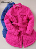 Blue Parkas Winter Jackets Women 2022 Oversized Coats Female Green Down Cotton Winter Coat For Women Long Jacket Red