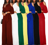 2023 New Elegant Women Casual Jumpsuit Femme Wide Loose Leg Pants Rompers Long Sleeve Office Lady Bandage