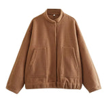 2023 New 15 Color Loose Casual Coat Street Y2K Vertical Collar Dark Button Coat Female B88420-Outfit