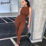 Women Casual Fashion Skinny Jumpsuit Activewear Bodycon Soft Stretchy Sleeveless Sporty Overalls Slim Streetwear