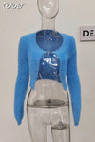 Fashion Women's Knitted Cardigan O-neck Slim Mental Buckle Long Sleeve Solid Color Short Sweater Spring 2023 New