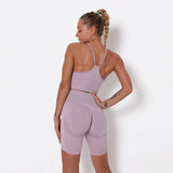 Women Vital Seamless Fitness Set Workout Sport Wear Gym Clothing Sexy Booty Shorts Bra High Waist Leggings Sports