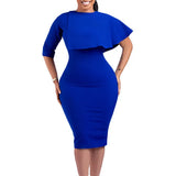 Large-Size Female Decoration Height Waist Lotus Side Temperament Commuter Pencil Skirt