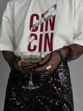 Sale Of Retro Simple Text Printed T-Shirts In The Summer Free-Round Collar Pure Cotton Short