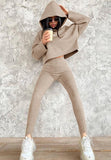 Print Long Sleeve Hoodies Top and Legging