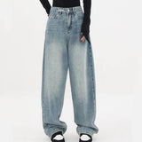 Light Blue Wash Baggy Boyfriend Jeans-Outfit