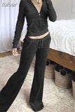 Y2k Velvet Tracksuit Two Piece Set Women Pink Green Cropped Jacket Sweat Pants and Hoodie Set for Woman
