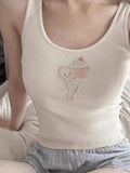 Baby Cupcake Rib Cropped Tank Top-Outfit