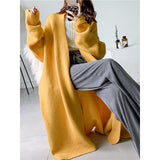 Gray Big Size Thick Knitting Cardigan Sweater Loose Fit V-Neck Long Sleeve Women New Fashion Tide Autumn Winter 2022