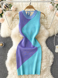 Women Summer Knitted Dress 2022 Vacation Knit Short Backless Sundress Ladies Party A Line Slim Midi Sexy