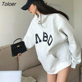 with Hat Hoodies Women Y2k Clothes Autumn Thick All-match Streetwear Baggy Long Sleeve Hipster College Casual Korean