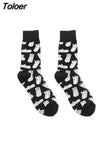 Men Socks Cartoon Cactus Flower Leaf Wood Plant Harajuku Funny Happy Hip Hop Skate Male Cotton Sock Street Style