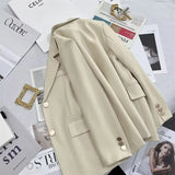 Toloer Jacket Female Korean Joker 2024 Spring And Autumn New Korean Version White Temperament Casual Metal Buckle Small Suit Female-Outfit