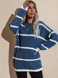Spring Striped Pullover Loose