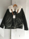 2022 Winter Parka Women Fluffy Faux Fur Coat Short Windbreaker Jacket Wool Liner Warm Parka Fur Collar Warm Snow