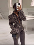 Waist Button Long-Sleeved Shirt Design Sense 2025 Fashion Women's New Casual Coat