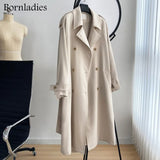 2021 Autumn Oversized Women Trench Coat Elegant Full Sleeve Belted Female Overcoat Double-breasted Long Women