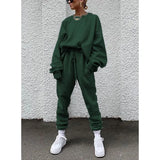 2025 Women's New Ebay Burst Pure Color Long-Sleeved Trousers Loose Casual Suit
