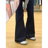 Kong Style Lazy Style Design With Velvet Trumpet Jeans Women 2025 Autumn And Winter Small High Waist Thick Thick