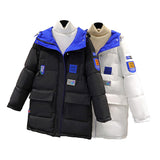 2022 New Winter Women Parkas Double Sided Jackets Warm Snow Coat Boyfriend Style Loose Hooded Thick Windproof