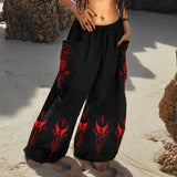 Fashion Loose-Fitting Broad Leg Trousers 3D Digital Printing D-Made Various Patterns Spring And