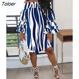 Off Shoulder Loose Dress 3XL Women Casual Long Sleeve Slash Neck Ruffles Fashion Print Dress 2022 Autnmn Woman Dresses