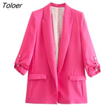 Women Animal Print Zebra Blazer Elegant Chic Fashion Suit Jacket Casual Coat Female Outerwear Outfit Clothing
