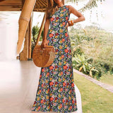 Celmia Summer Bohemian Floral Print Maxi Dress 2022 Women Sundress Sexy Sleeveless Casual Loose Party Beach Vestidos