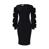 Large-Size Women's Autumn New Fashion Temperament Tongle Elegant African Large-Size Long-Sleeved