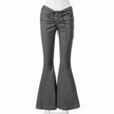Velvet Flare Pants Vintage Wave Print Y2K 90s Trousers High Waist Streetwear Joggers Women Harajuku Sweatpants 2022