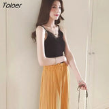 Tops Women Lace V-neck Solid Knitted Leisure Sexy Camisoles Womens Basic Camis All-match Students Slim Korean Style