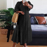Summer Shirt Dress Women Casual Half Sleeve V Neck Button Down Pleated Long Dresses VONDA Ladies 2022 Bohemian Vestidos