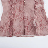 Homemade New Women's Classic Animal-Printed Stacked Decored Shirt