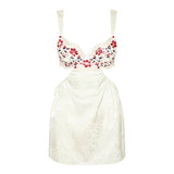 y2k Dress Women Aesthetic Floral Print Sleeveless Cut Out A Line Mini Dress Summer Going Out Dresses Party Club