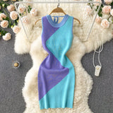 Women Summer Knitted Dress 2022 Vacation Knit Short Backless Sundress Ladies Party A Line Slim Midi Sexy