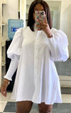 Casual Lantern Sleeve Mini Shirt
