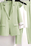 Women's Pants Set Fashion Casual Jacket Top Trousers Vest Three Piece Set Female Suits Tracksuit Office