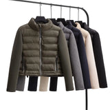 2024 Autumn And Winter New Women's Urban Casual Sleeves Splicing Cotton Jacket W027 9316-Outfit