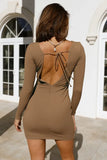 Casual Long Sleeve Irregular Mini