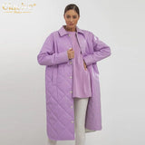 Fashion Loose Purple Woman Coat 2022 Casual Lapel Long Sleeve Office Coats Winter Single-Breasted Warm Jacket