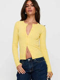 New Women's Sexy Cardigan Street Long-Sleeved Top Solid Color Cardigan