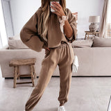 Print Hoodies Tracksuits Women's Fleece 2 Piece Set Female Pants Sets Casual Sports Lace Up Hooded Sweatshirts Autumn