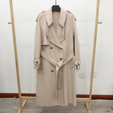 Winter 2020 Korean Hand Sewn High End Women Loose Black Loose Plus Size Lacing Belt Double Sided 100% Wool Coat Woolen