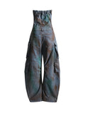 Toloer New Fashion Spray Color Camouflage Wipe Chest Integrated Overalls Sexy Hot Girl Jumpsuit Woman-Outfit